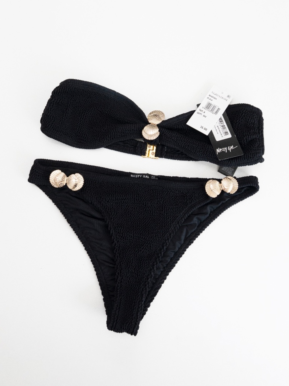Nasty Gal - Collection Black Seashell Bikini Set